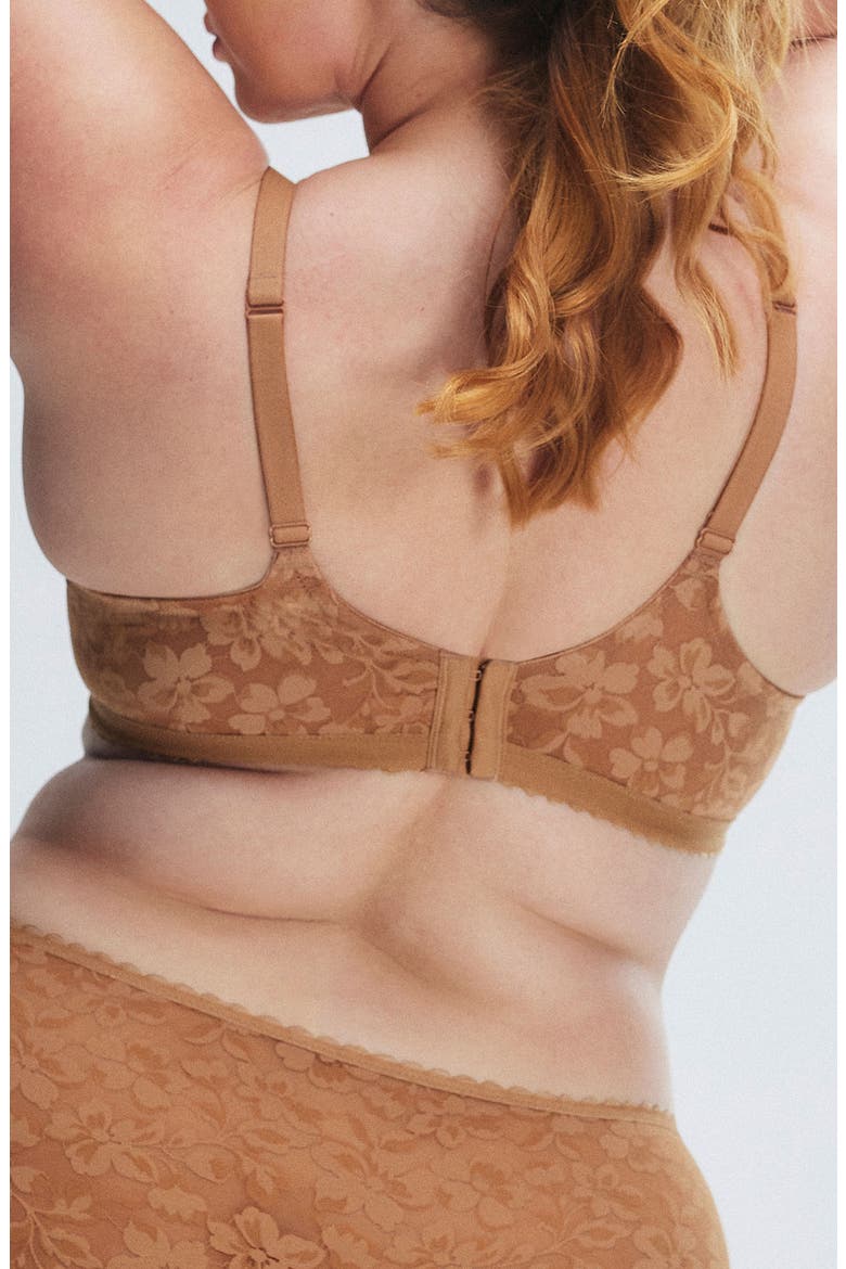 Lavish Lace Unlined Plunge Bra, Alternate, color, SWEET LATTE NUDE