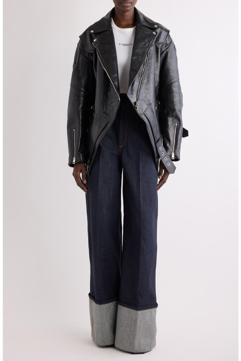 Raw Turn-Up Jeans, Alternate, color, DARK BLUE