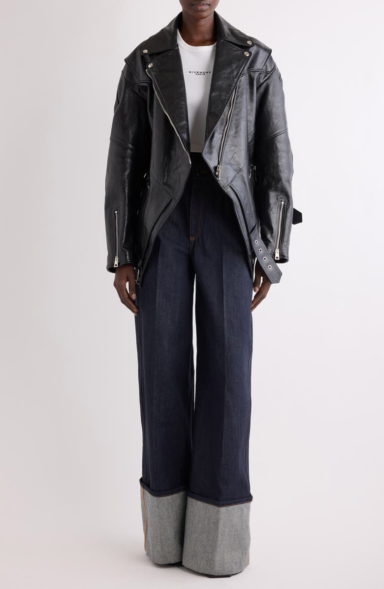 Givenchy Raw Turn-Up Jeans, Alternate, color, Dark Blue