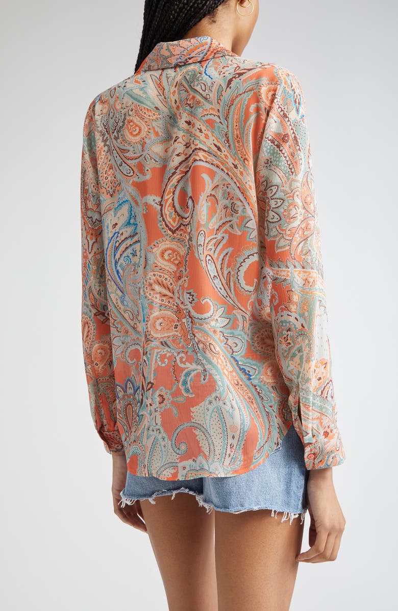 L'AGENCE Laurent Paisley Print Button-Up Shirt, Alternate, color,