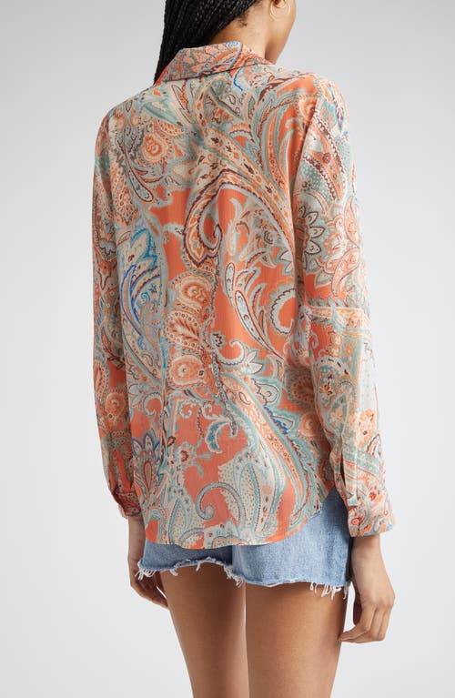 L AGENCE L'AGENCE LAURENT PAISLEY PRINT BUTTON-UP SHIRT 