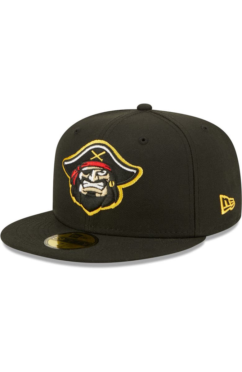 New Era Men's New Era Black Bradenton Marauders Authentic Collection 59FIFTY Fitted Hat, Main, color, Black