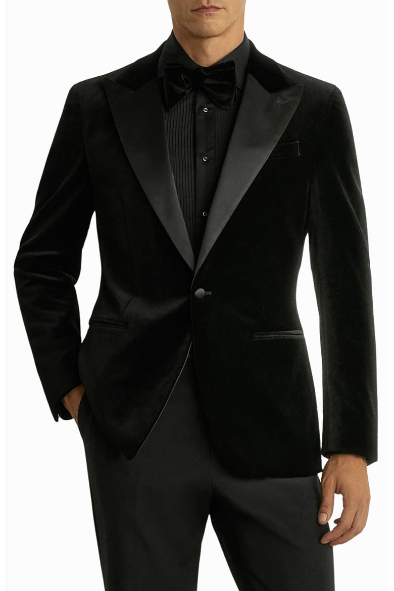 Diamond Black Velvet Dinner Jacket, Main, color, BLACK