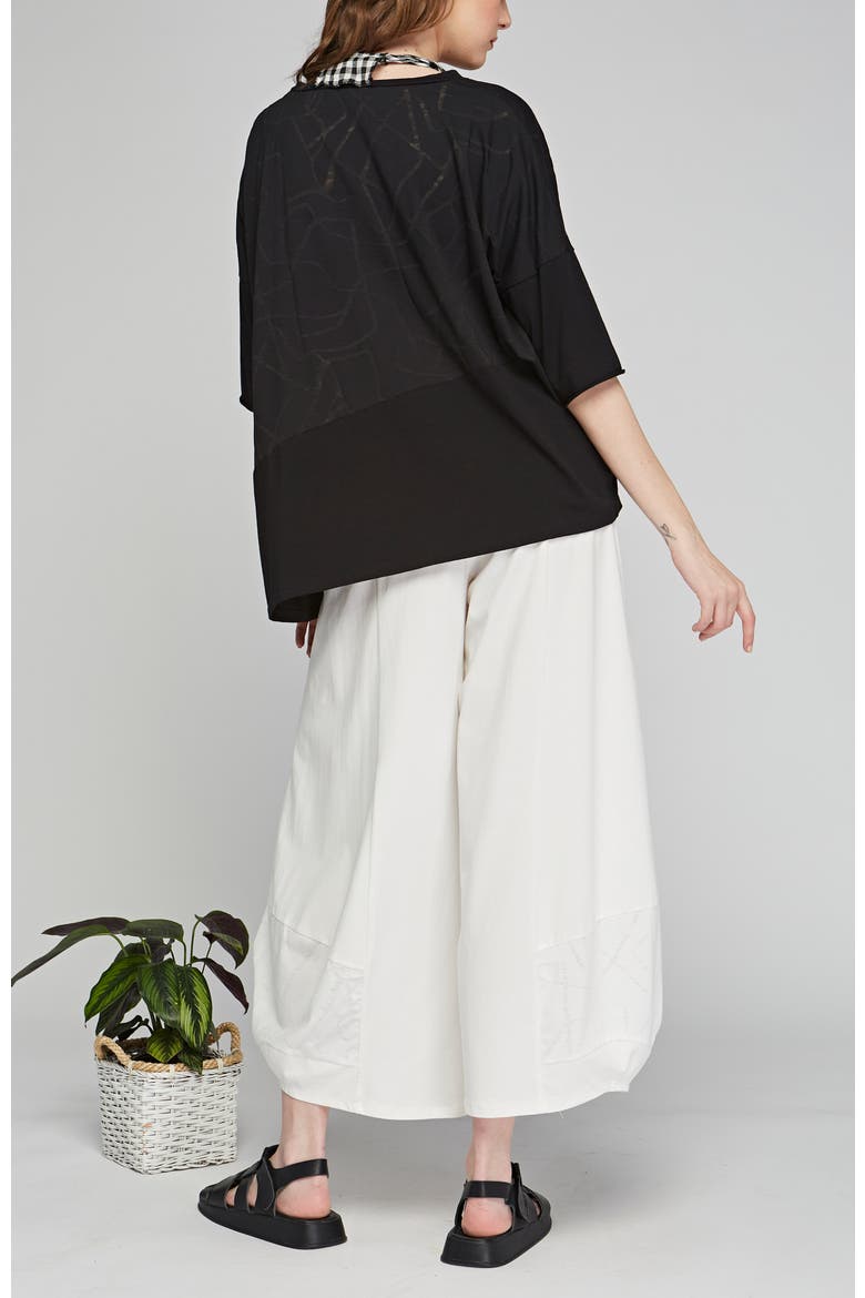 Knox Devore Cotton Jersey Blouse, Alternate, color, Black