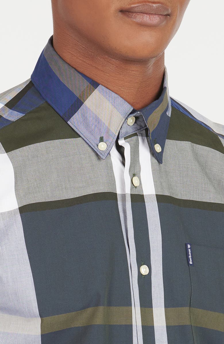 Barbour Tailored Fit Tartan Button-Down Shirt, Alternate, color,