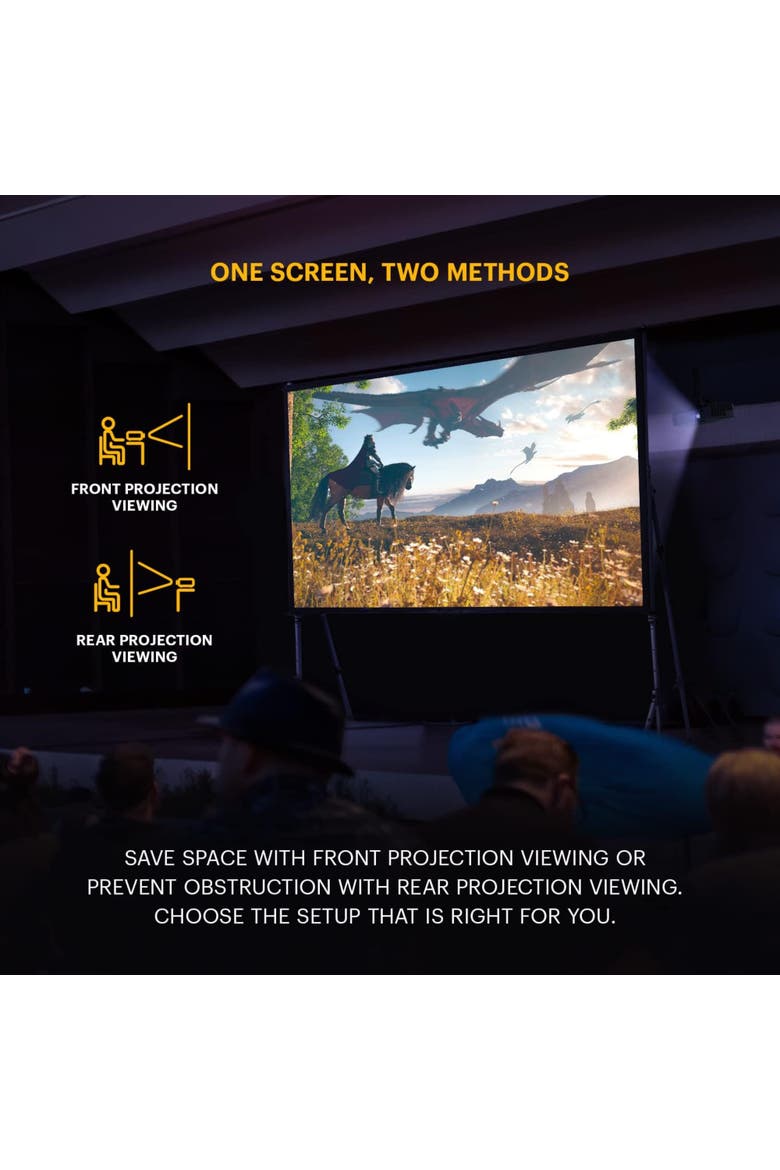 Projector Screen with Stand, Dual Front/Rear, Fast Fold, Tripod, Carry Case, Alternate, color, Black