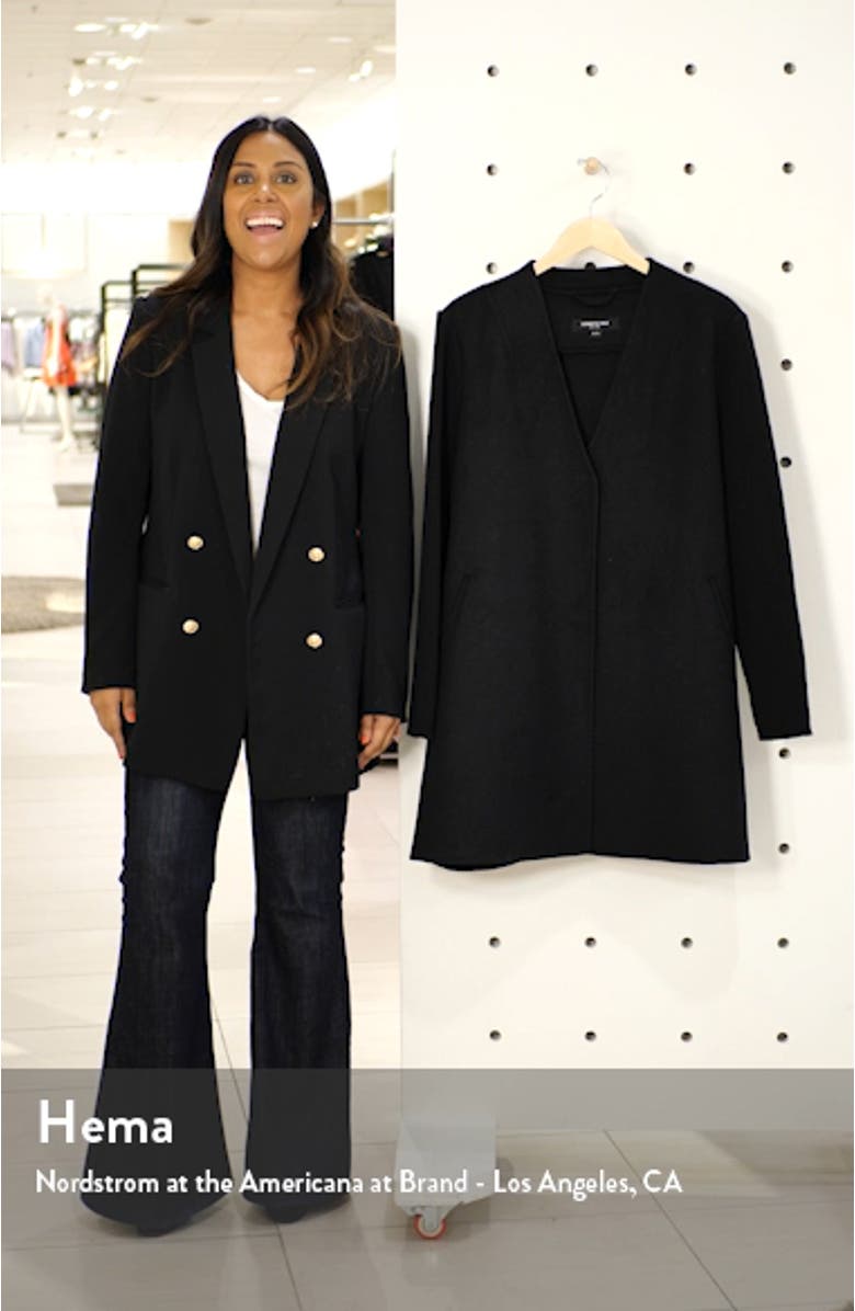 Knit Sleeve Wool Blend Coat, sales video thumbnail