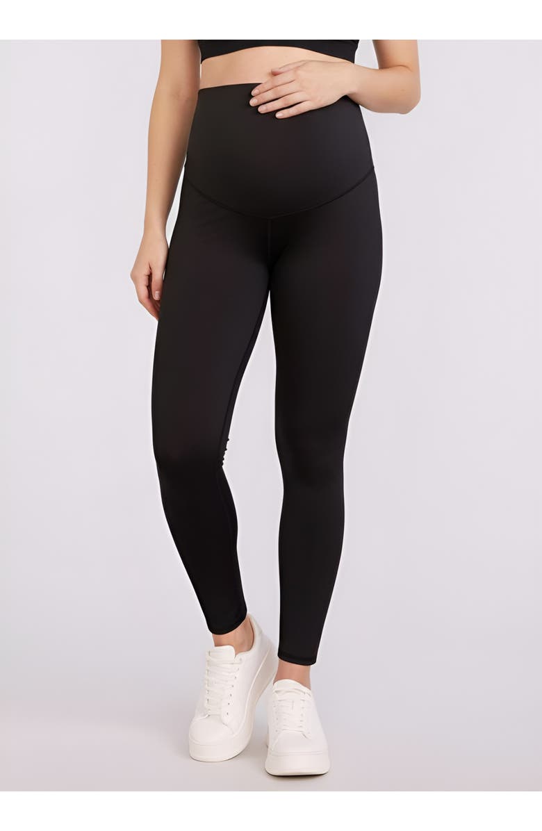 MOTHERHOOD MATERNITY Active Over the Belly Maternity Leggings, Main, color, Black