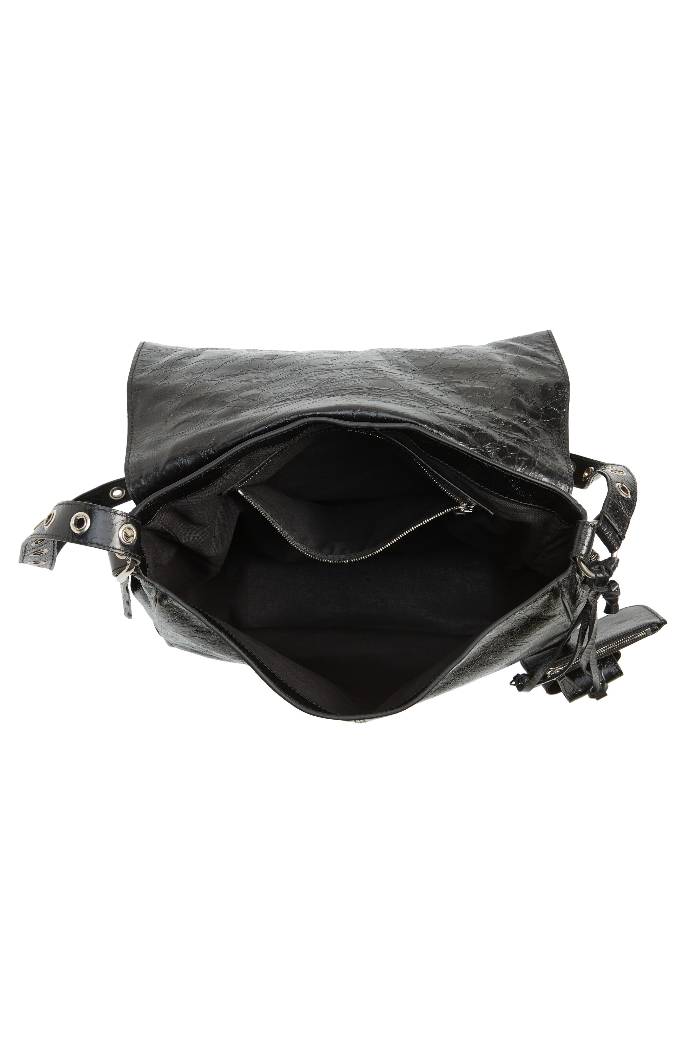 Balenciaga Cagole Leather Messenger Bag, Alternate, color, 