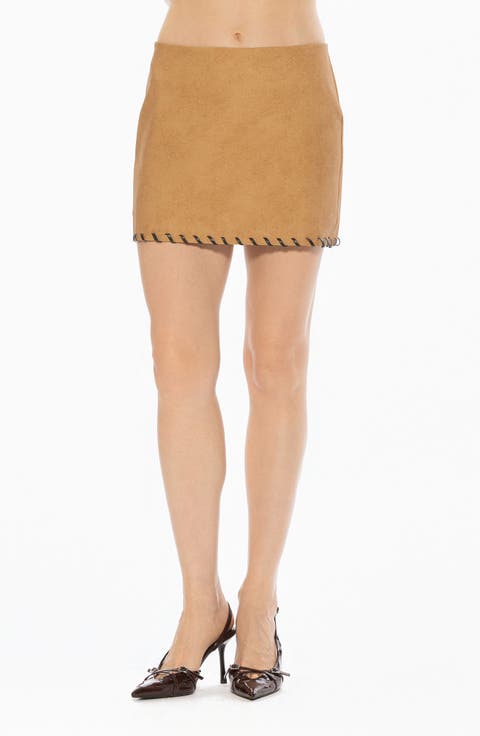 Zaire Whipstitch Miniskirt
