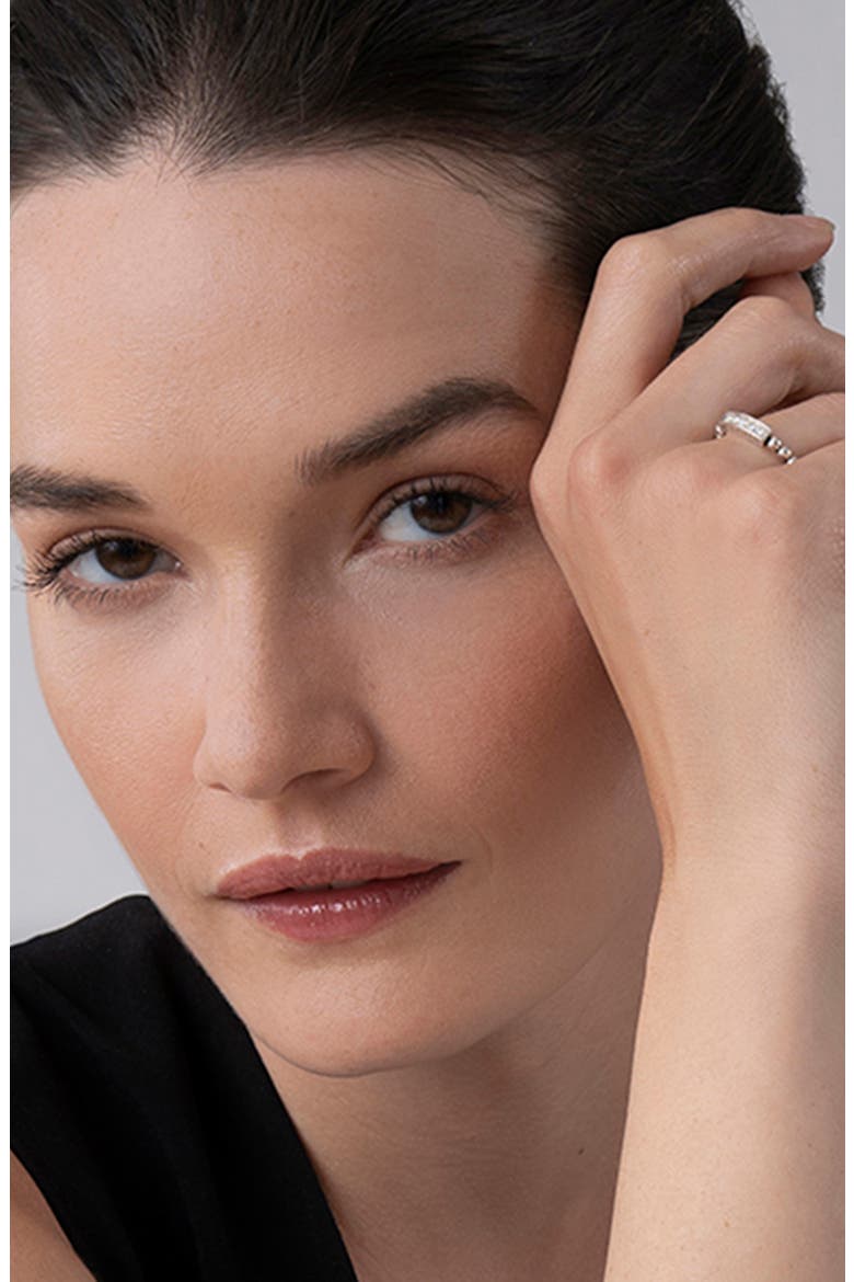 Caviar Icon Spark Diamond Stacking Ring, Alternate, color, SIVER/DIAMOND