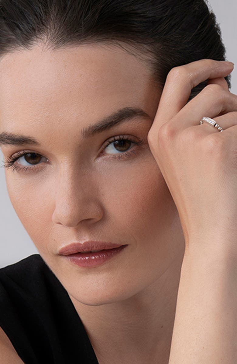 LAGOS Caviar Icon Spark Diamond Stacking Ring, Alternate, color, Silver/ Diamond