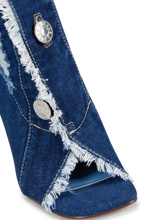 Azalea Wang Tandy Peep Toe Bootie In Denim