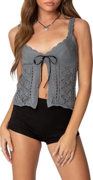 EDIKTED Josepha Split Front Knit Camisole