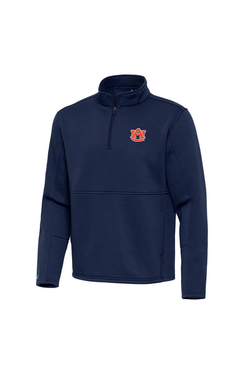 ANTIGUA Men's Antigua Navy Auburn Tigers Twist Quarter-Zip Pullover Jacket, Main, color, Navy