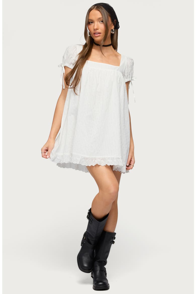Eyelet Embroidery Minidress, Alternate, color, CREAM