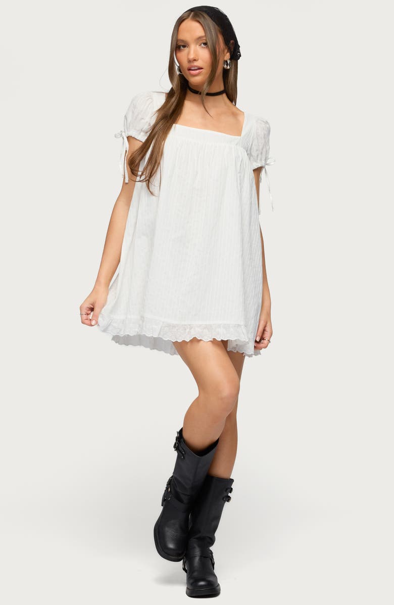 EDIKTED Eyelet Embroidery Minidress, Alternate, color, 