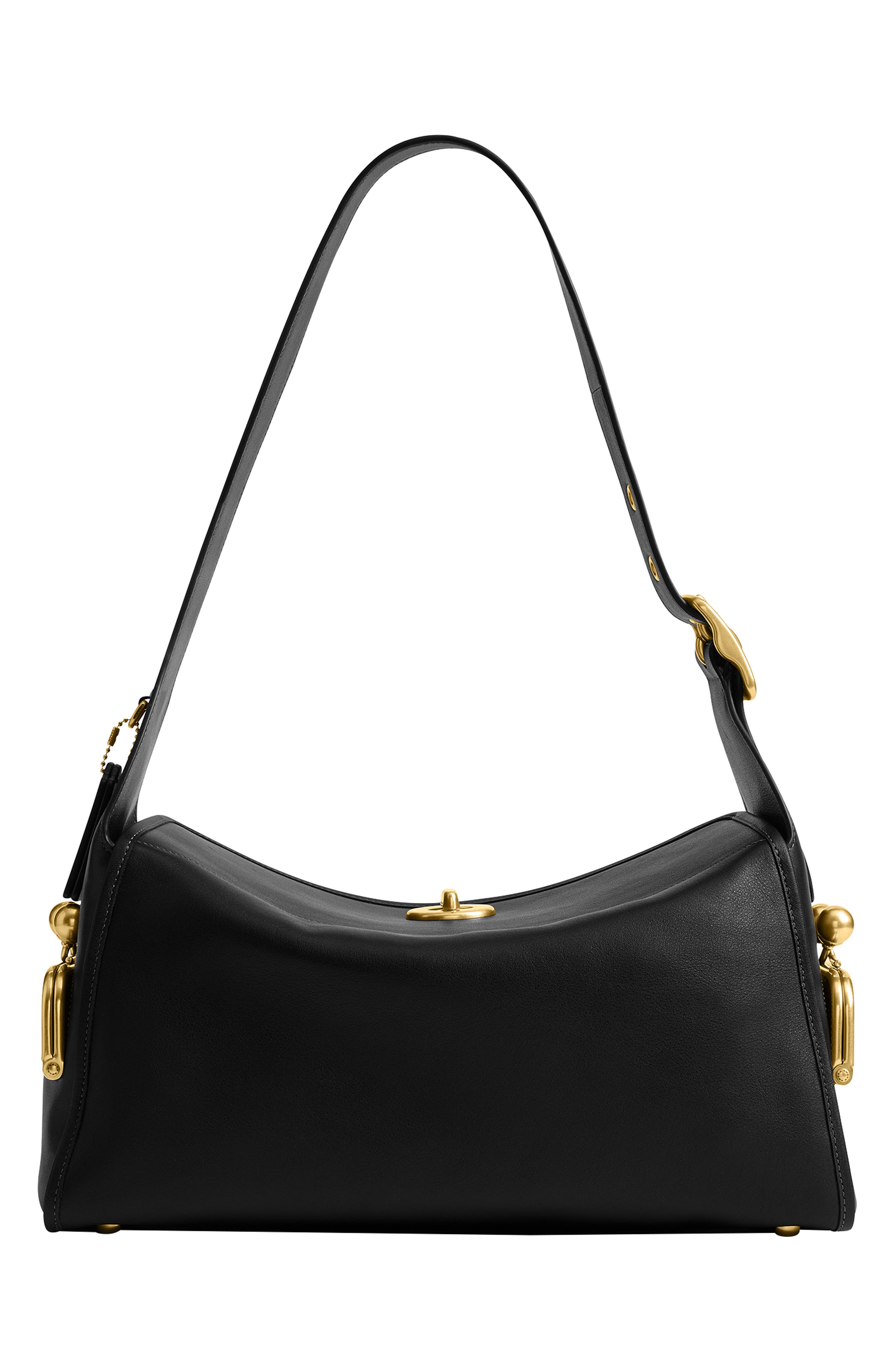 COACH Turnlock Haversack Leather Shoulder Bag, Alternate, color, 