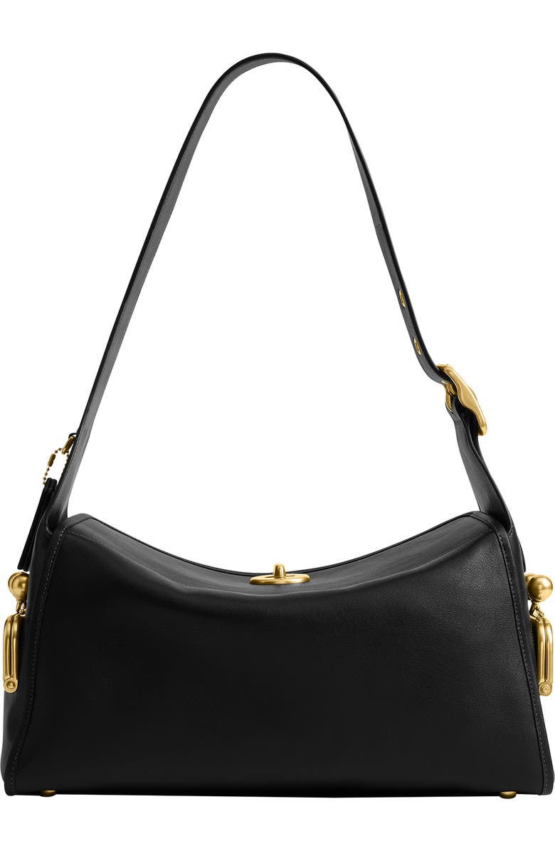 COACH Turnlock Haversack Leather Shoulder Bag, Alternate, color,