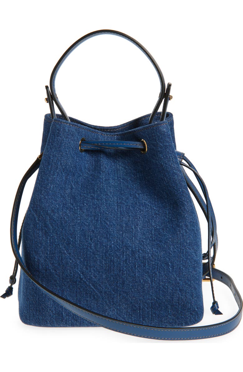 Versace La Medusa Denim Bucket Bag, Alternate, color,