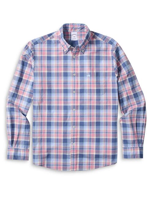 B+T Essentials Fit by Dxl Big & Tall  Multi Plaid Oxford Friday Sport Shirt in Bold Navy  product