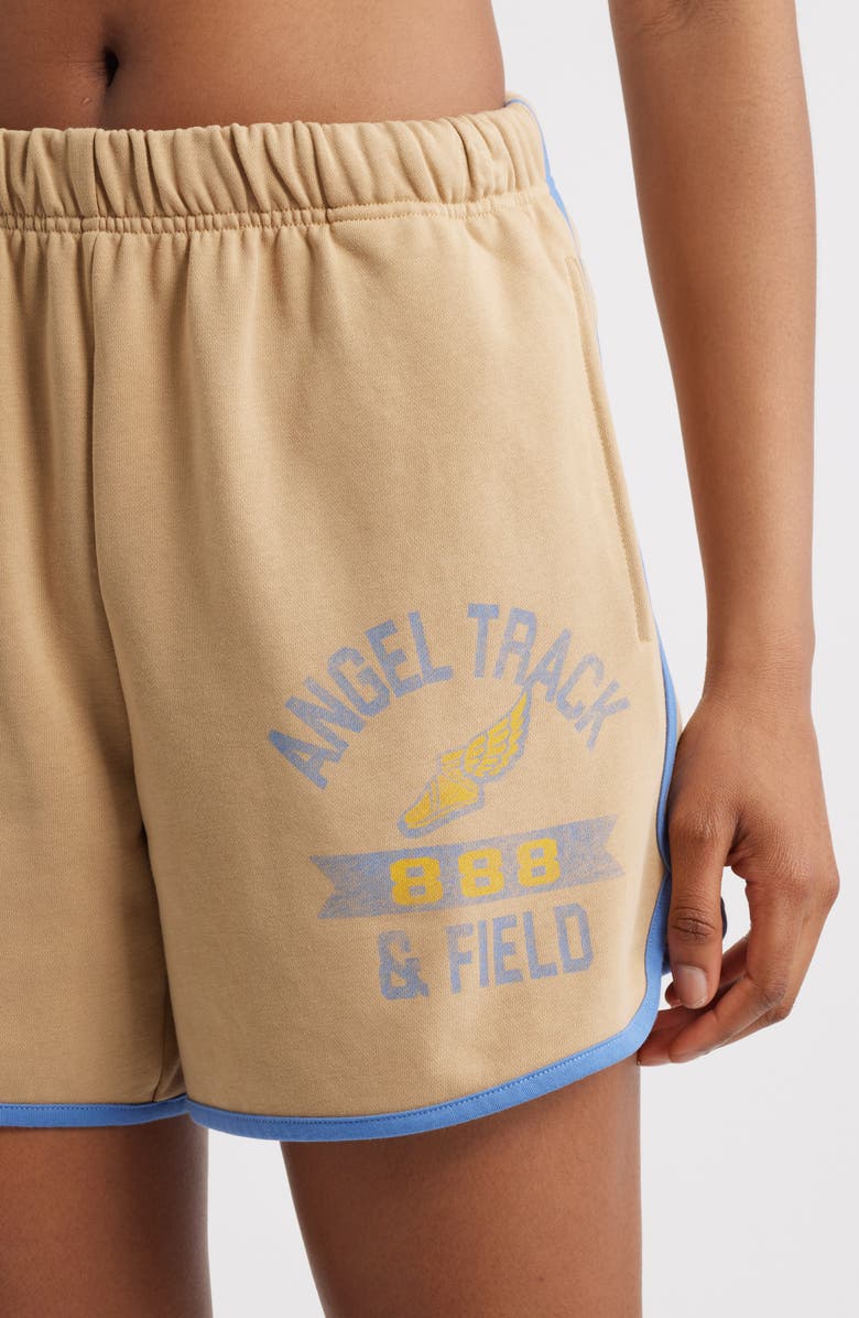 THE MAYFAIR GROUP Angel Track Sweat Shorts, Alternate, color, Tan
