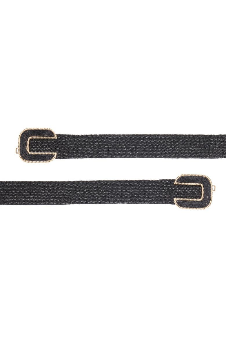 Woven Statement Waist Belt, Alternate, color, Black