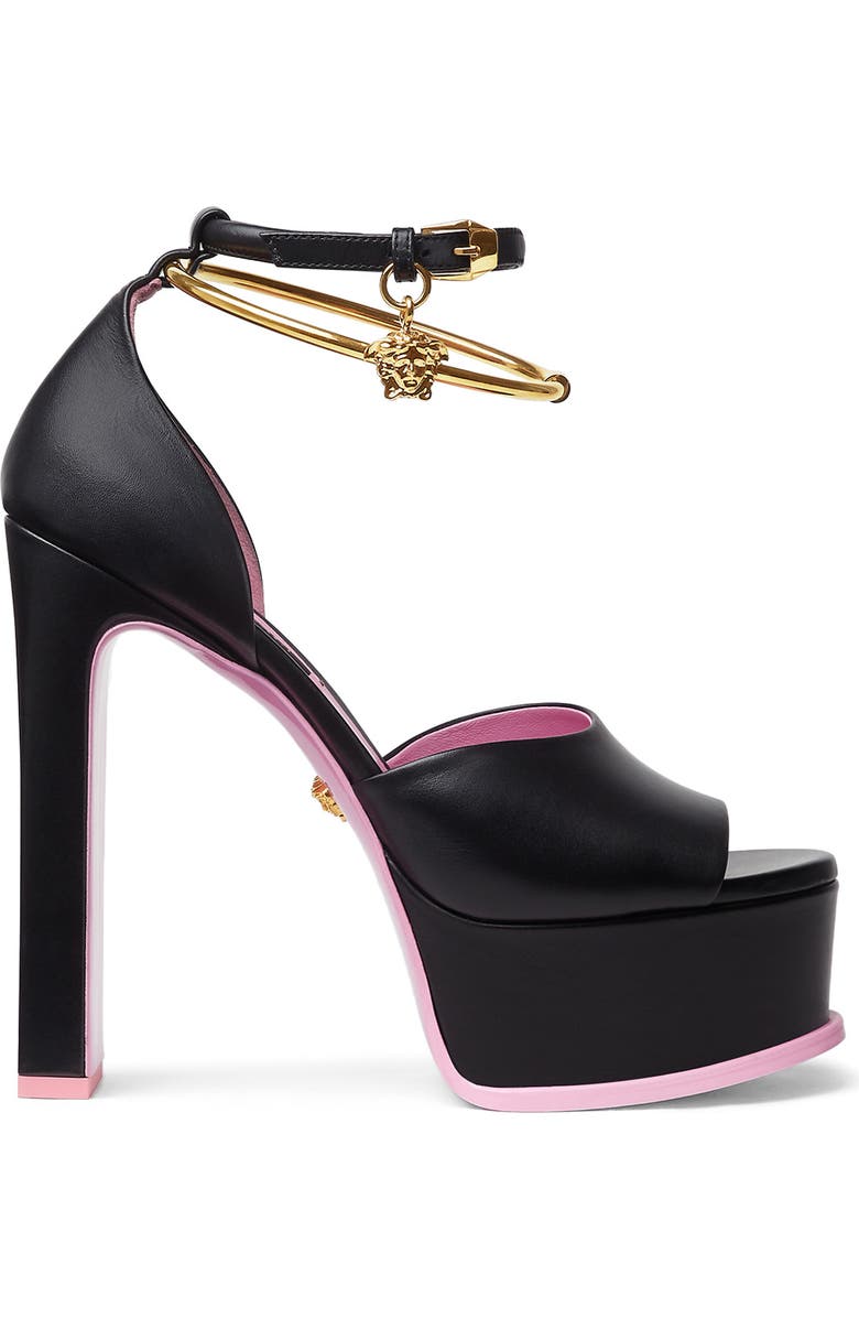 Versace Medusa Aeternitas Platform Sandal, Alternate, color,