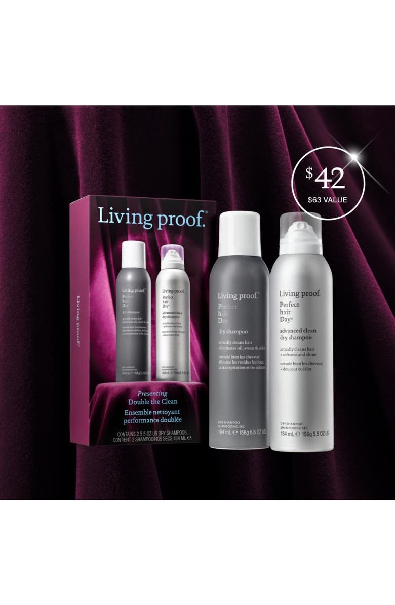 Living proof<sup>®</sup> Presenting Double the Clean Living Proof Dry Perfect hair Day Shampoo Kit, Alternate, color, Purple