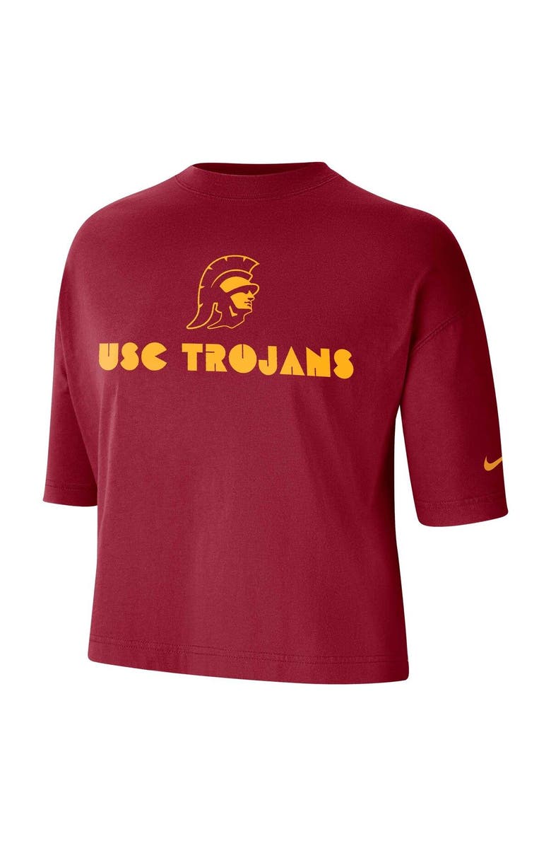 Nike Women's Nike Cardinal USC Trojans Crop Performance T-Shirt, Alternate, color, Cardinal