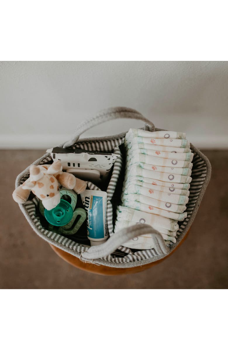 Parker Baby Co. Rope Diaper Caddy, Alternate, color, Gray