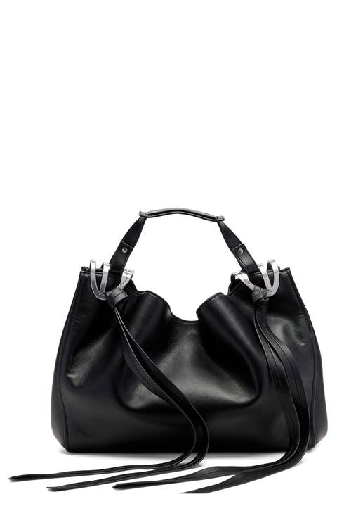 Medium Knot-D Top Handle Faux Leather Handbag