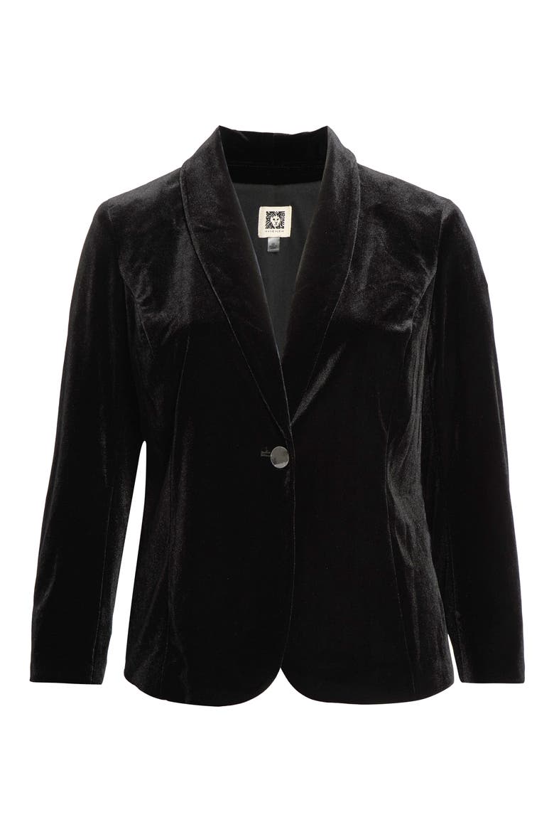 One-Button Shawl Collar Blazer, Alternate, color, ANNE BLACK
