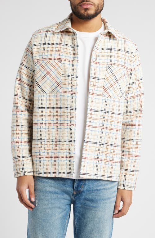 Wax London Whiting Yard Check Cotton Blend Overshirt In Neutral