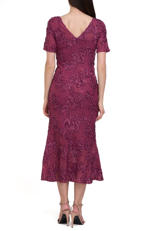 Js Collections Danica Floral Soutache Lace Cocktail Dress In Violet Quartz