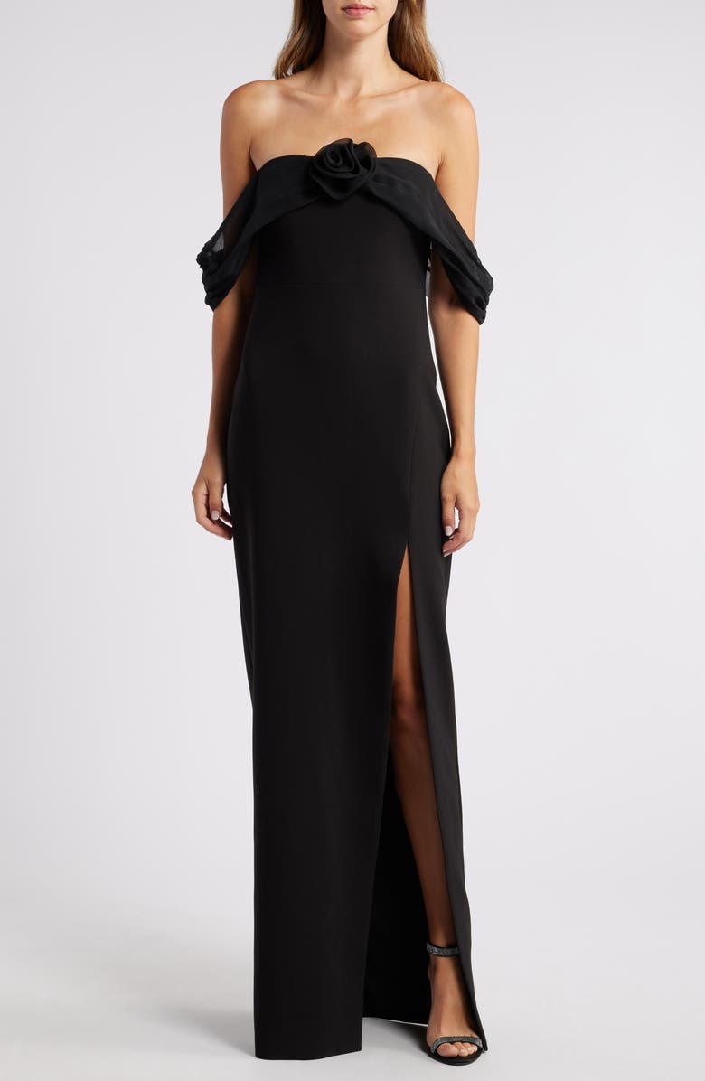 LIKELY Toula Rosette Off the Shoulder Sheath Cocktail Dress, Main, color,