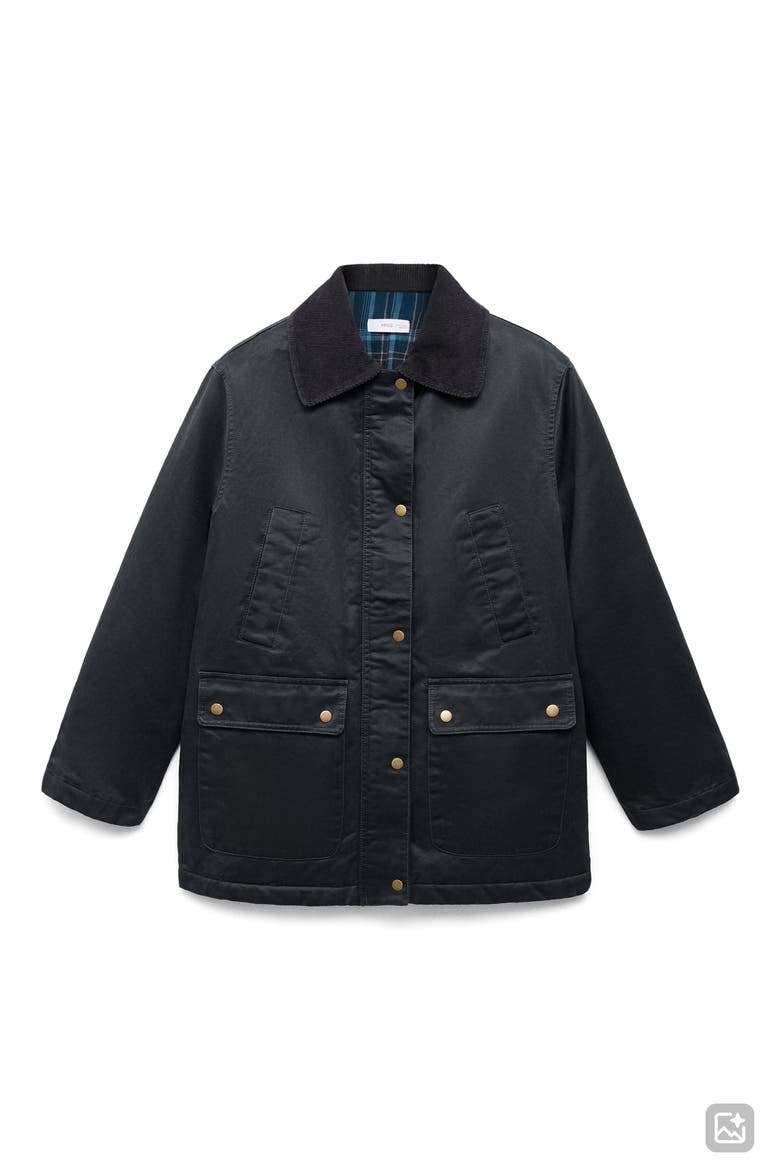 Waxed Effect Cotton Blend Jacket, Alternate, color, NAVY