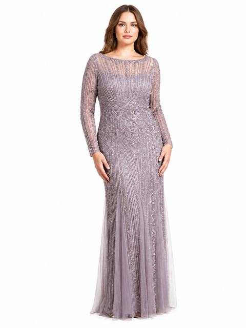 High Neck Beaded Gown