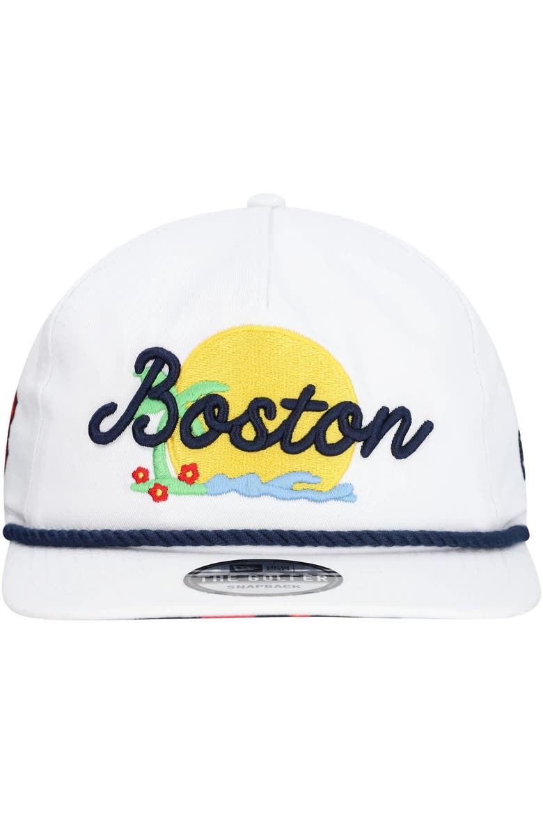 Men's New Era White Boston Red Sox Paradise Golfer Adjustable Hat, Alternate, color, White