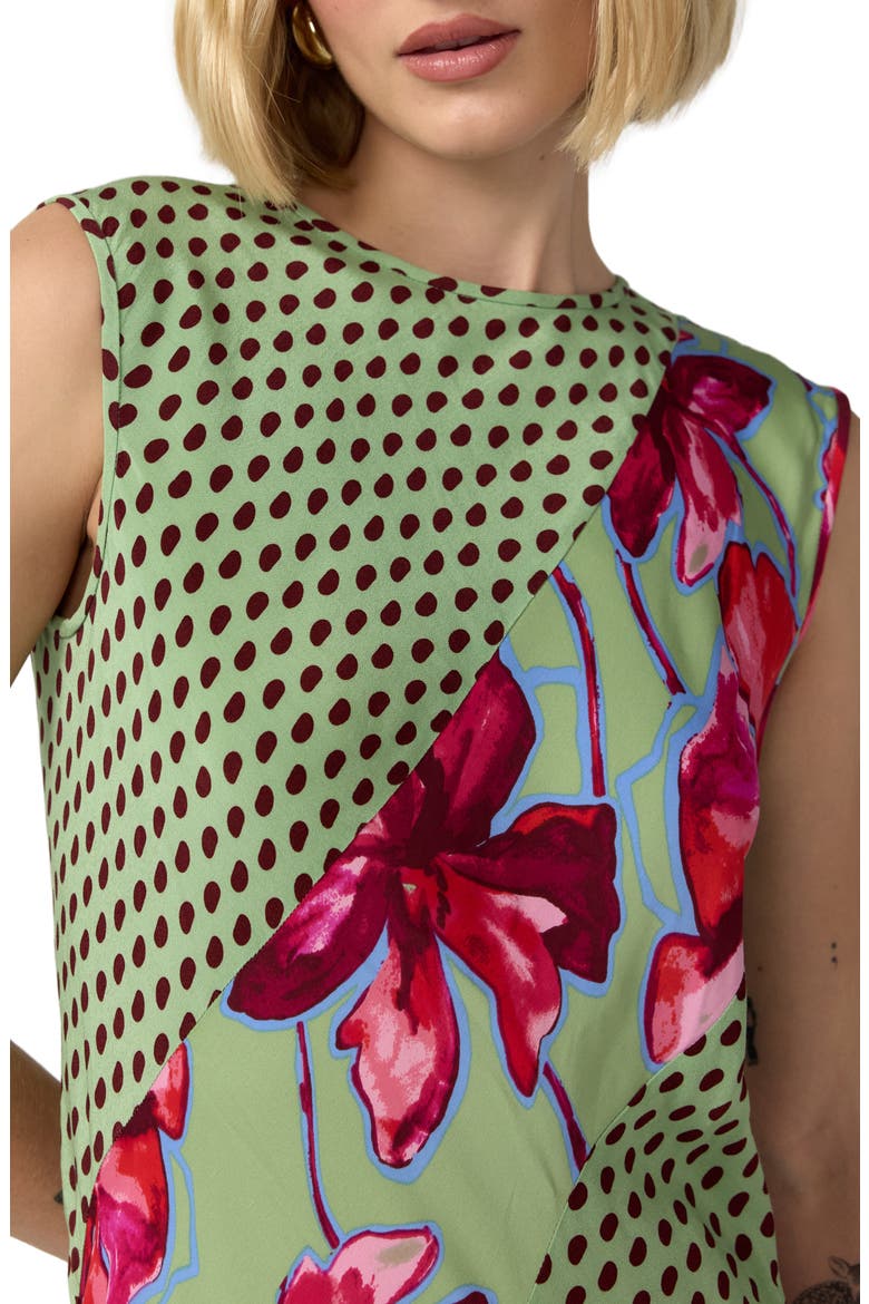Cory Mixed Print Sleeveless Maxi Dress, Alternate, color, HIBISCUS SMOKE POLKA DOT
