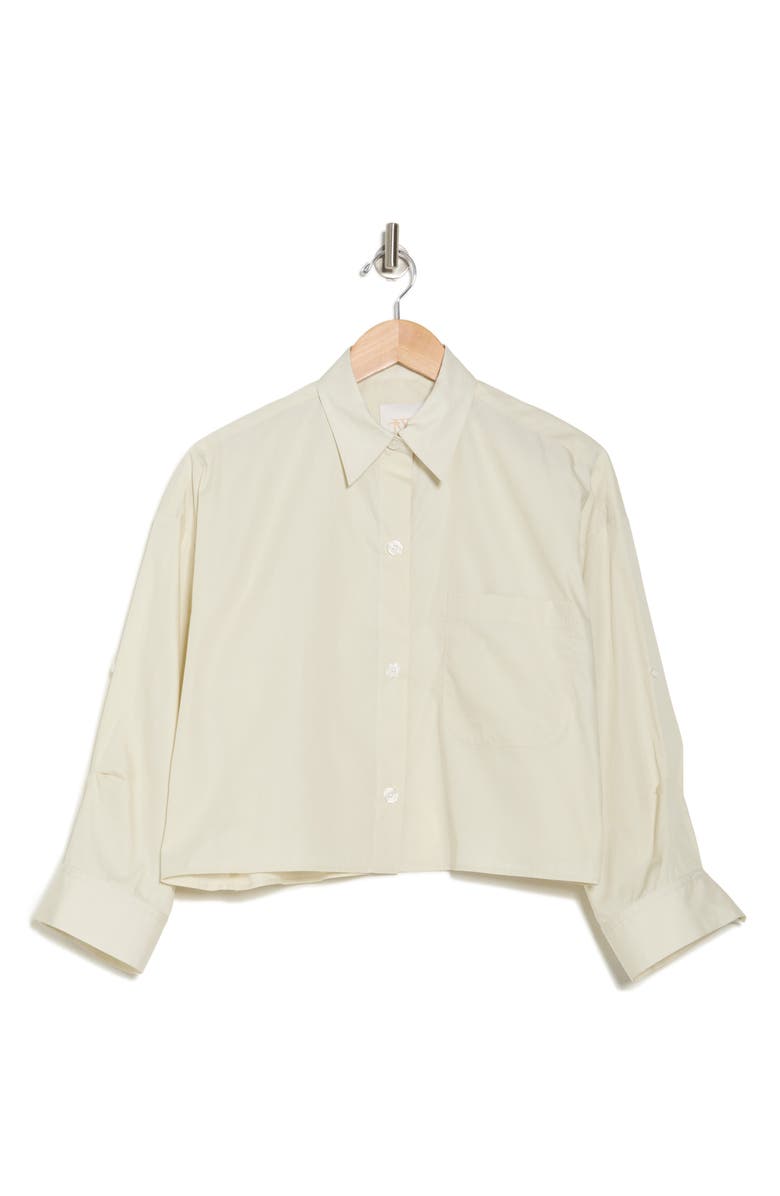 TWP Next Ex Long Sleeve Crop Button-Up Shirt, Alternate, color, 
