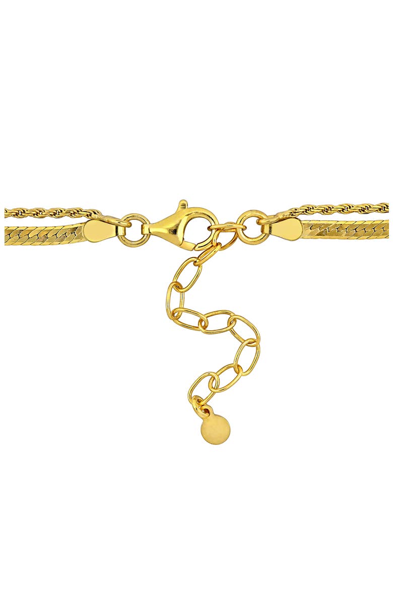Double Strand Herringbone Necklace & Bracelet Set, Alternate, color, YELLOW GOLD