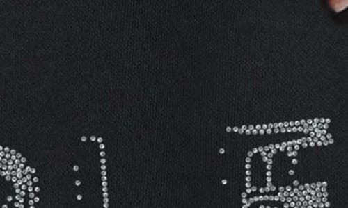 Purple Brand Rhinestone Fleece Sweat Shorts In Black