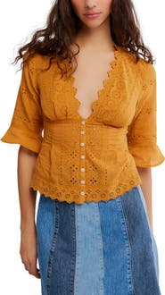 Free People Salone Eyelet Top
