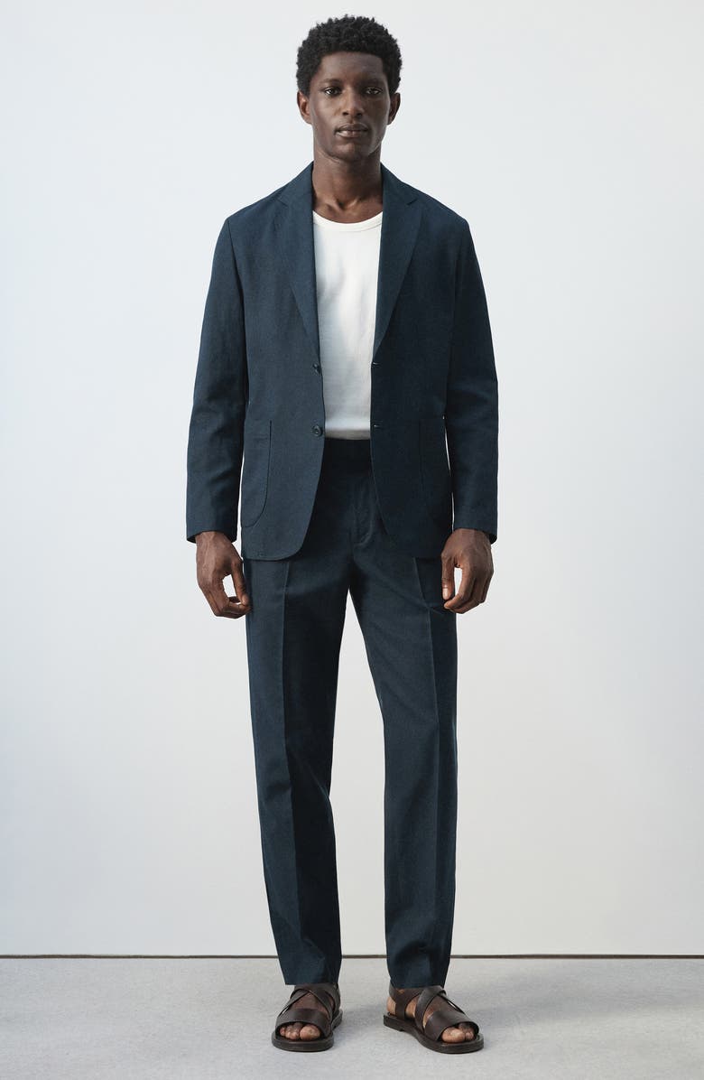 MANGO Slim Fit Pants, Alternate, color, Navy