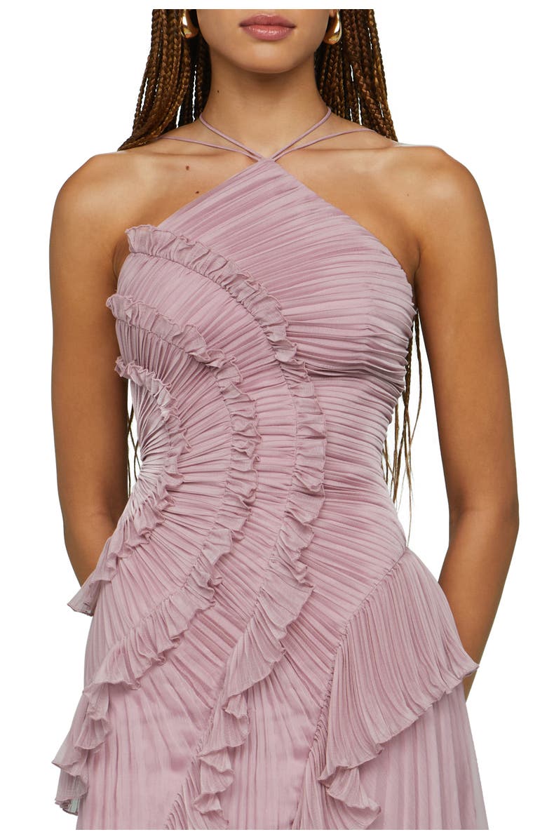 AMUR Lorelie halter gown, Alternate, color, Water Hyacinth