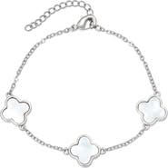 Adornia Mother-of-Pearl Clover Station Bracelet