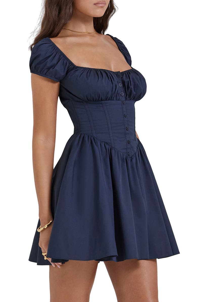 HOUSE OF CB Nala Puff Sleeve Cotton Blend Minidress, Alternate, color, 