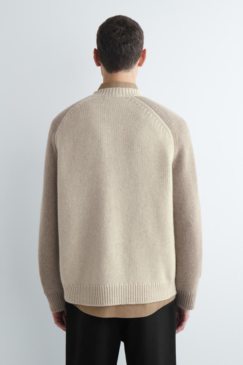 Colour-Block Cashmere Sweater, Alternate, color, BEIGE / TAUPE