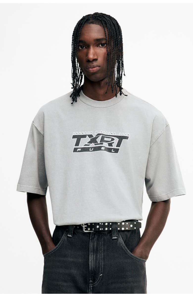 H&M Loose Fit Washed T-shirt, Alternate, color, Gray/Txrt